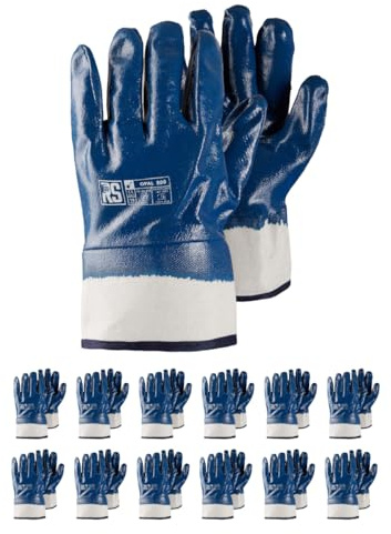 RS OPAL 800 / Guanti da lavoro in nitrile/nitrile protettivo/taglia 11, 12 paia/blu bianco/guanti di montaggio