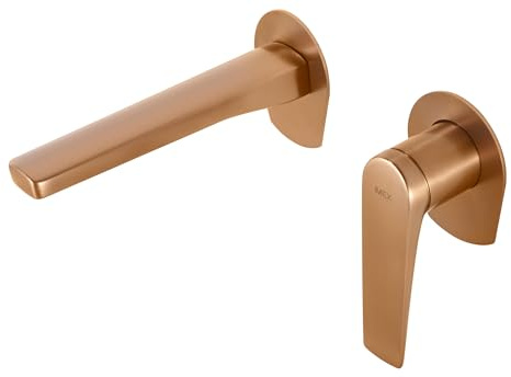MICE - Rubinetto monocomando da incasso per lavabo in ottone monocomando per lavabo - Grifor da incasso da bagno (oro rosa spazzolato)