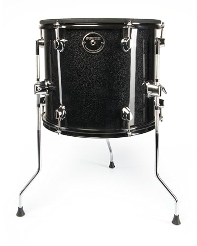 Fame DD-13FT Floor Tom E-Drum Pad 13x13 - Akustik-Look Schwarz Sparkle, Mesh Head, Stereo Trigger, 6,3mm Anschluss, Kompatibel mit DD-1000-MS/DD-One XT/Hybrid Pro, inkl. Beine