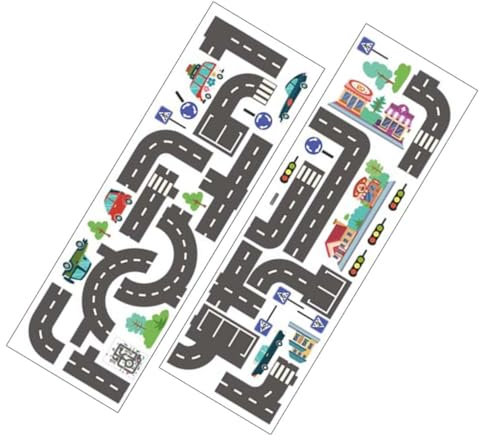 Abaodam 2blätter Schienen Und Autoaufkleber Für Kinderzimmer Wandaufkleber Aus Weichem Material Cartoon-muster Für Schlafzimmer Und Spielzimmerdekor Einfach Anzubringen Und Abzunehmen