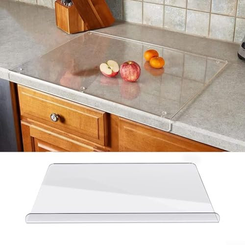 ZYWUOY Planche à découper en acrylique transparente antidérapante avec rebord pour protection de comptoir, maison, restaurant (45 x 35 cm)
