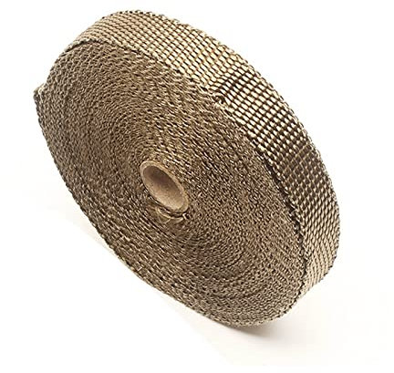 Bande Thermique Echappement,Scotch Isolant Thermiq Bande thermique d'enveloppe de ruban de Fiber de verre d'isolation thermique d'échappement de moto de 15m