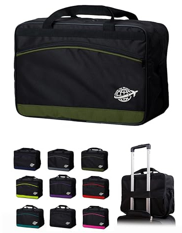 Handbagage för Ryanair 40 x 25 x 20 cm 40 x 30 x 20 cm 55 x 40 x 20 [handbagageväska] flygplan vikbar resväska weekender handbagage, Svart oliv (M1), 40 x 25 x 20 cm (S),, väska