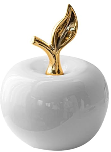 VOSAREA Ceramic Ornament Leaves Fruit Decorations for Christmas Party Elegant Modeling Statue Tabletop Fruit Model