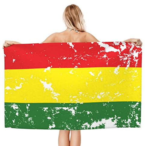 Saunatuch Grunge-Stil Flagge Boliviens Handtuch Super Saugfähig Tuch Bade Schnelltrocknend Campinghandtuch Für Sauna, Sport, Reisen, 80X130Cm