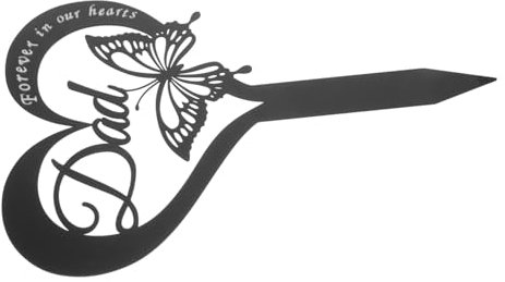 Happyyami Estaca del Ángel De La Tumba Piedras De Jardín Conmemorativas Lápidas Marcadores De De Mascotas Duelo Cardenal En Forma De Corazón para La Tumba Memorial Black Planchar