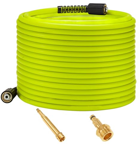 M MINGLE Tuyau Haute Pression 15 m x 1/4, Compatible Karcher K2-K7, 250bar