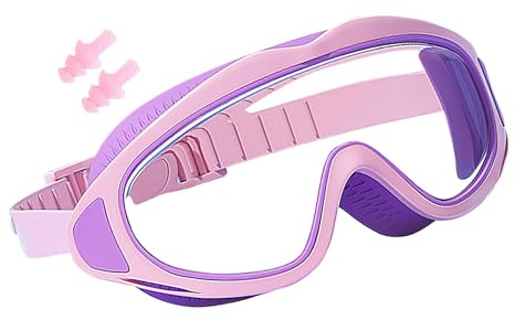Opvonxeh Occhialini Da Nuoto Per Bambini | Maschera Subacquea Con Tappi Auricolari - Protezione UV E Antiappannamento, Occhiali Sportivi Acquatici Antifugas Per Bambini 2-16 Anni