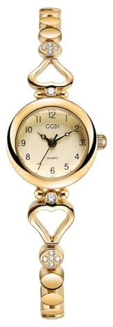 findtime Damenuhr Gold Uhr Damen Gold Armbanduhr Damen Goldene Uhr | Kleine Damenuhr Silber für den Täglichen Gebrauch
