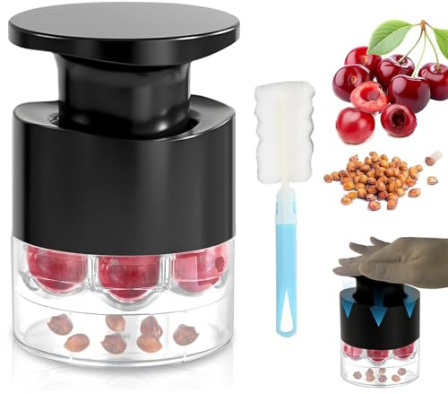 Cherry Stoner Remover,Push Type Cherry Corer,New 7 Holes Multi Hole Cherry Pitter,Portable Easy Squeeze Cherry Tool,Food Grade Plastic Multi Cherry Destoner for Making Cherry Pie and Jam
