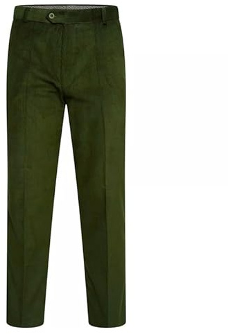 Men’s Cotton Corduroy Trousers – Lightweight Cord Pants – Casual Walking, Travel & Everyday Wear – Waist 30–50, Short/Regular/Long Leg, Olive 50W/31L