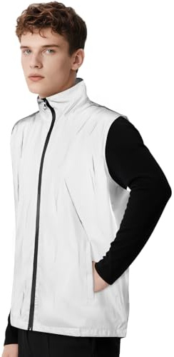 BSBUY Veste sans Manches Vélo, Gilet de Réfléchissant à Haute Visibilité Cyclisme Homme Femme, Ultra-Léger Respirant-Protection Contre le Vent et la Pluie, pour l'équitation Course Jogging(L-2XL)