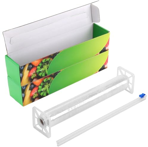 TAICHEUT 2 dispenser di pellicola trasparente con taglierina scorrevole, 30 cm x 100 m, pellicola in plastica per cucina, uso catering