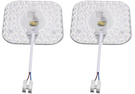 Fockety Plafoniera a LED, 2 Pezzi 24W Plafoniera di Ricambio Schede Luminose a LED Magnetiche Retrofit per Camera da Letto Soggiorno Illuminazione (Quadrato 118 mm/4,6 pollici)