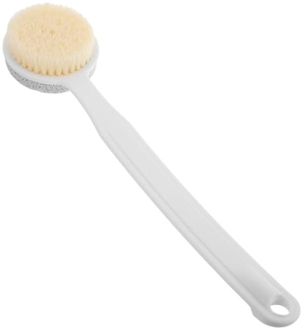 NOLITOY Lima para Pies Exfoliante Eficaz de Plástico con Piedra Pómez y Mango Largo, Removedor de Callos y Piel Muerta para Baño y Viaje