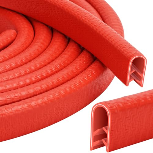 Kantenschutz für Blech Kantenschutz Dichtung Gummi(5M, Rot, 2mm) | Klemmbereich 1-2mm Kantenschutzprofil zur Verkleidung Einer Scharfen Kante für Die Meisten Autos Blechverarbeitung Bootsbau