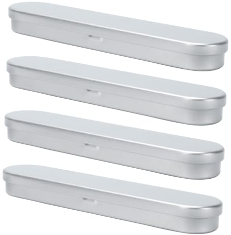 Milisten 4pcs Metal Tin Box Box for Pens and Pencils Sponge Contents for Arts and Crafts Storage