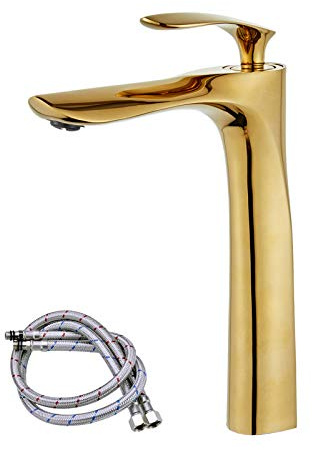 Tall Counter Top Basin Mixer Tap Curved Bathroom Sink Tap,Polish Gold, XY1003GH,XINYU