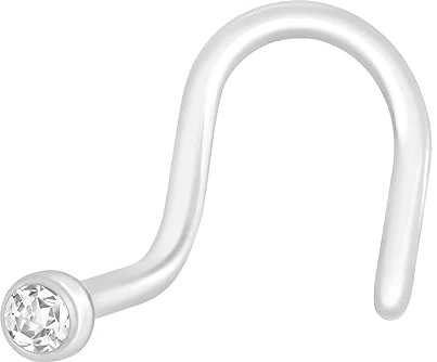 PIERCINGLINE PMFK Nasenstecker Spirale mit Kristall FLEXIBEL Piercing Nase Stecker Kristallklar