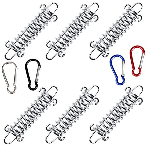 dcas 10 Stück Hochfeste Federschnalle, Rostfreie Spannfeder, Stainless Steel Tension Springs, Edelstahl Sonnensegel Zugfeder, Spannfeder Zugfedern Set, Camping Zugfedern Gegen Rost(Mit 4 Karabiner)