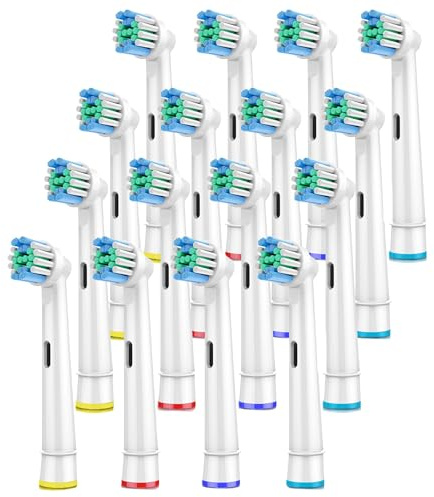LUPO Têtes De Brosse À Dents – Têtes De Rechange Compatibles Pour Brosses À Dents Électriques Oral B, Braun, Nettoyage De Précision Classique, Têtes De Brosse De Remplacement, Recharges - Lot De 16