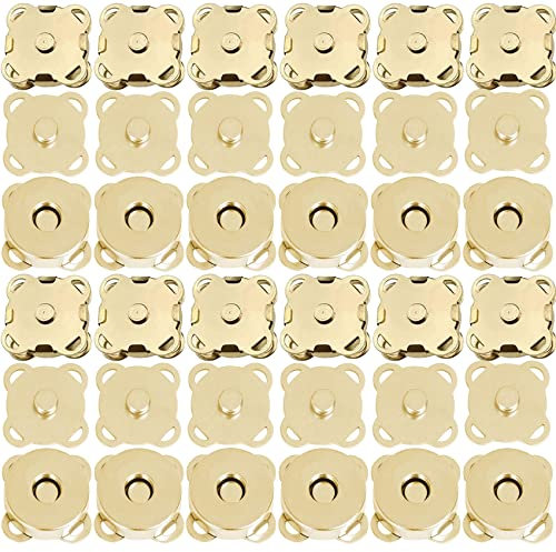 EuTengHao Magnetische Druckknöpfe, Pflaume Magnetische Schnappverschlüsse für Geldbörsen Handtaschen Kleidung Taschen Scrapbook, 15mm Magnetknopf Verschluss Verschluss für Nähen DIY Handwerk (Gold)