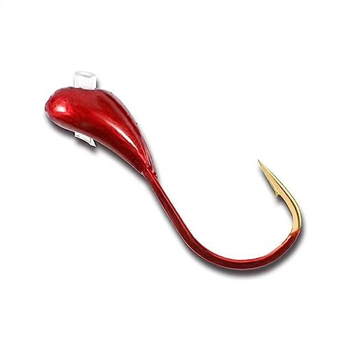 Angelhaken 10 Pcs Angeln Stacheldraht Haken Rot Aufgeworfen Kopf Lebensechte Köder Köder Karpfen Angelhaken Angelgerät Zubehör 0,1#-0,8# Angelzange (Color : 3)