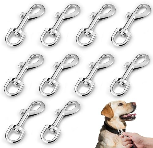 Modixun 10Pcs Swivel Snap Hooks, Heavy Duty Zinc Alloy Metal Flag Clips for Flagpole Rope to Hold Flag, Dog Leash Clip Clasp Dog Collar Hardware, 78x14.5mm