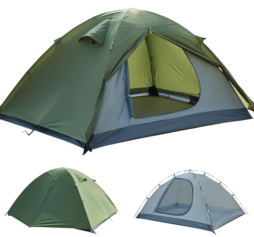 Zelte 2/4/6/8 Person, Einfacher Aufbau Wasserdichtes Campingzelt mit Regenschutz, Tragbares Doppellagiges Großes Familienzelt für Camping Hinterhof Outdoor &Wander