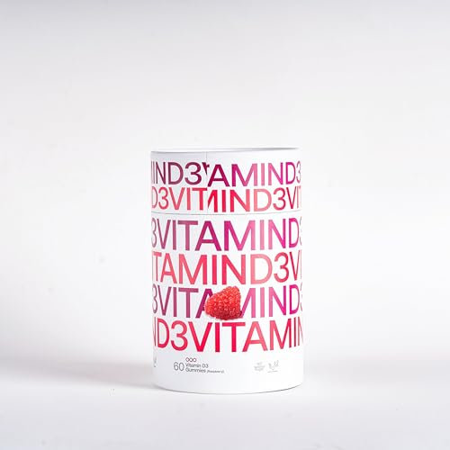 Diso® Vitamin D3 Gummies | High Strength Vegan Vitamin D3 Supplement | Bone, Teeth, Muscle & Immune Support | Sugar-Free Raspberry Flavour | 30 Days Supply