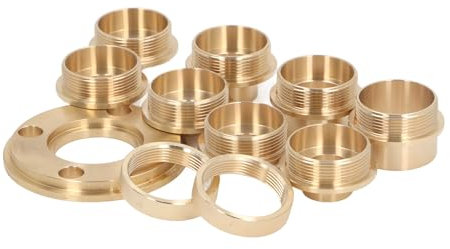 Brass Router Template Guides Set, Eight Sizes Brass Bushing Router Template Guide with Locking Nut, Adapter, Storage Box for Woodworking Trimming Machine Flip Plate