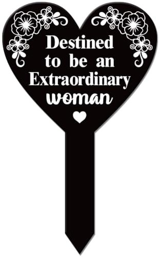 GLOBLELAND Placa humorística conmemorativa de flores en forma de corazón para cementerio, acrílico para tumba, impermeable, corazón bendición, placa de jardín para patio, tumba, cementerio