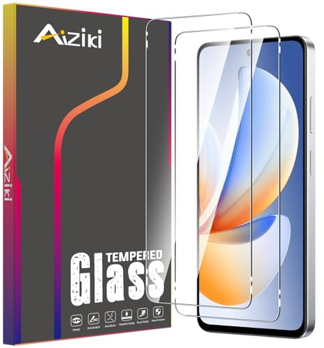 Aiziki 2 st skärmskydd för Realme C71, 0,33 mm, ultraklart, anti-fingeravtryck, bubbelfri, ultrastående, transparent HD