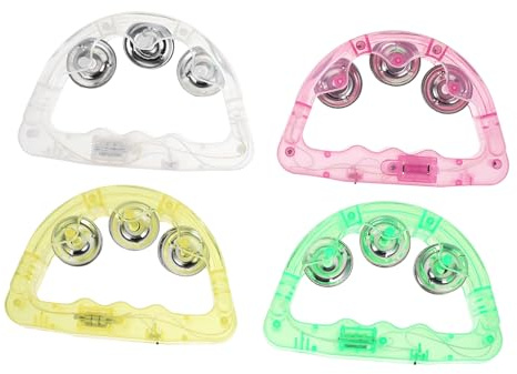 TOYANDONA Leuchtende Tamburine Partyspielzeug 8 Stück aus Kunststoff Tragbar und Bunt als Lustiges Bühnenzubehör Zufällige Farbe für Geburtstage und Festivals