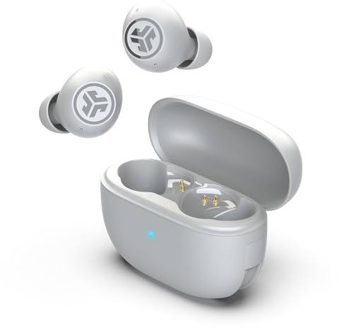 JLab Go Pop ANC Auricolari Bluetooth ANC, Bianco | 24+ h di autonomia, IP55 resistenti al sudore, microfono, chiamate chiare e connessione multipoint