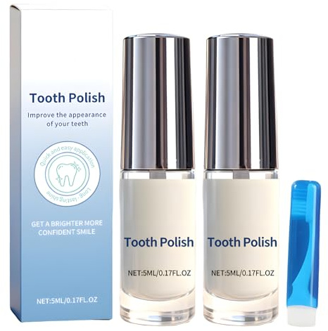 2 Piezas Laca Dental Blanca 5 Ml Incluye Un Cepillo De Dientes Azul De Regalo Esmalte De Dientes Blanco Para Té Y Manchas Amarillas, Brillo De Larga Duración