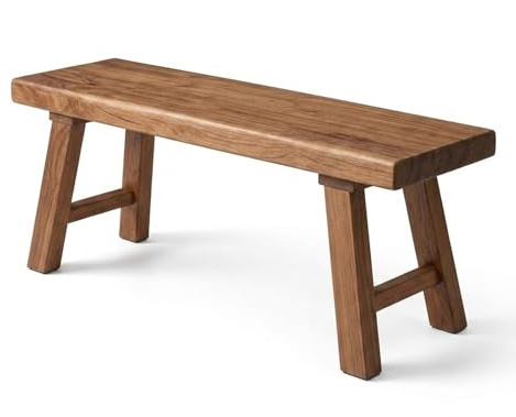 Holzbank for Esszimmer aus Massivholz, 50-180cm Sitzbank for Flur und Küche, stabile Küchenbank im zeitlosen Stil(L:80 x W:26 x H:45cm)