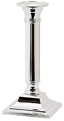 Brillibrum Design Kerzenleuchter 19 cm edel versilbert anlaufgeschützt personalisiert Kerzenhalter Silber modern für Stabkerzen mit Wunschgravur