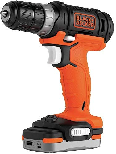 Black+Decker - Taladro Atornillador 12V con 1 batería 1,5Ah USB, 1 batterie