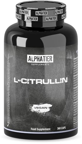 Alphatier L-Citrulline Malate Capsules - 360 Caps hautement dosées + végétalien - Champion L-Citrulline Malate DL 2:1 - Qualité Premium sans additifs