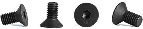 10 Pieces M12-1.75x25mm Flat Head Hexagon Screws 10.9, Grade Black Carbon Oxide Steel, High Strength, Not Easy to Slide, Easy to Operate, Used in Precision Instruments, Machinery (Size: M12 X25)