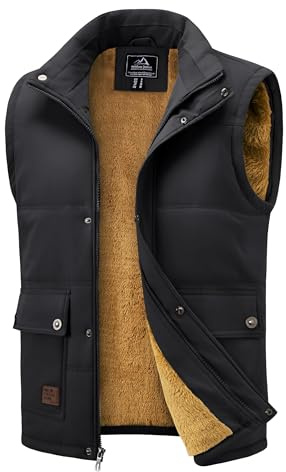 MAGCOMSEN Mens Gilet Fleece Lined Body Warmer Winter Thermal Gilet Jackets