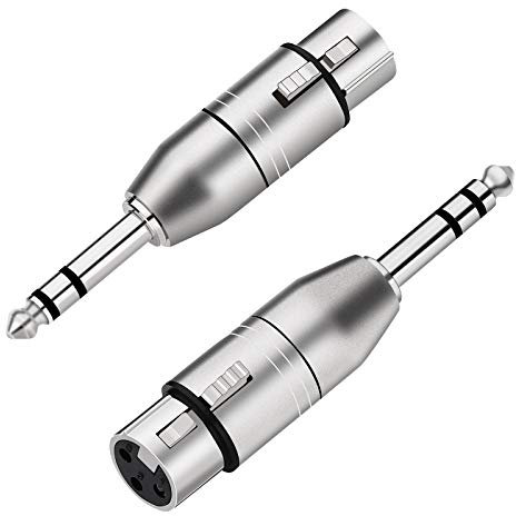 Tisino Adattatore da XLR femmina a jack stereo TRS da 6,35 mm - 2 pezzi