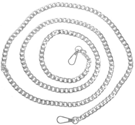 EXCEART Metall Flache Kette Riemen 160Cm Flache Ersatz für Geldbörse Handtasche Schulter Kreuz Körper Tasche 1Pc (Silber)