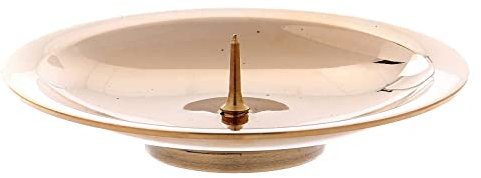 Holyart Portacandele spuntone Centrale ottone Oro lucido 8 cm