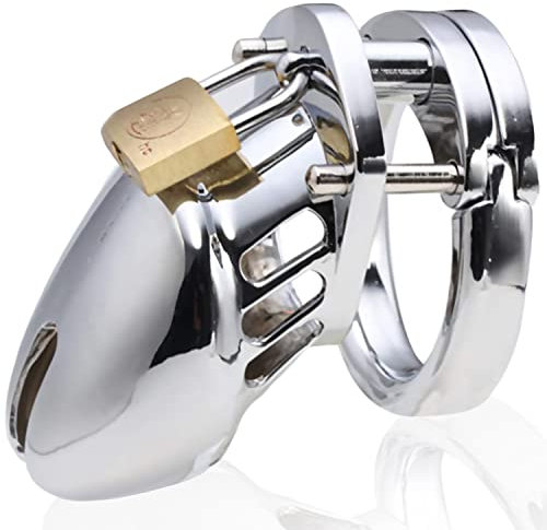 Peniskäfig 7cm ⌀3,5cm 220g aus Stahl für Männer Keuschheitskäfig aus Metall mit Schloss Chastity Cage Herren Klein Extrem Diskret Cockcage Male Belt bdsm erotik Peniszaumzeug cockring FOPS N25-1