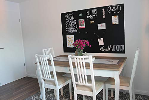 Magnet-Tafel-Folie Farbe: schwarz | 40 Größen | Preis-Leistung Top beschreibbar, abwischbar, magnetisch | Kreide Tafel Magnet Folie (100x80cm)