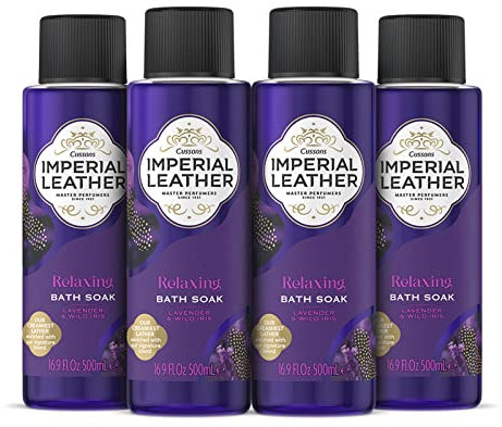 Imperial Leather Relaxing Bath Soak, Lavendel & Wilde Iris, reichhaltiges & cremiges Schaumbad, sanfte Hautpflege, Großkauf, 4 x 500 ml