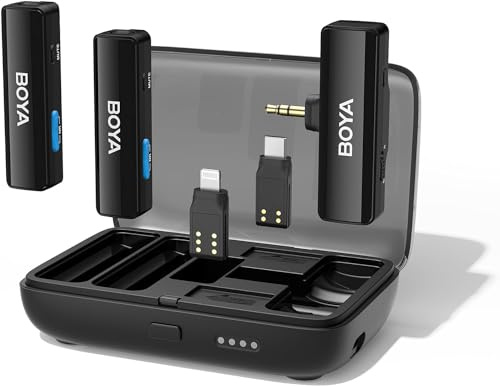 BOYA Juego de micrófono inalámbrico Boyalink Inc 2 Mic, Charger All Type of Plugs (Boyalink)