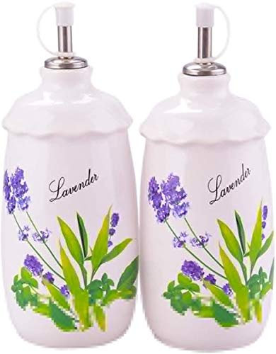 TONZN Bouteille de vinaigre Anti-Fuite, Huile d'olive en céramique/Sauce soja/vinaigre Cruet 600 ML (Taille : 1) (2)